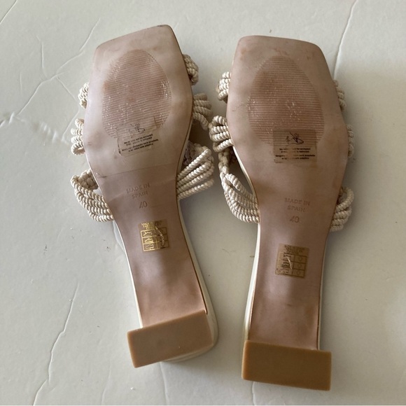NWOB Angel Alarcon Anthropologie Woven Neutral Rope Square Toe Sandals Sz 40 - Picture 6 of 7